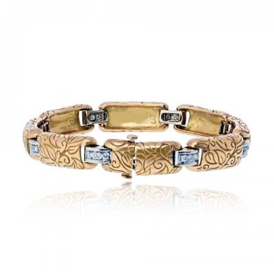 18K Two Tone 0 75cttw Vintage Two Tone Bracelet