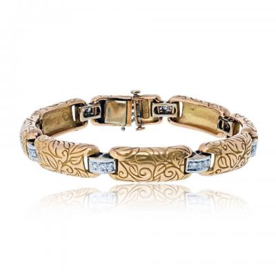 18K Two Tone 0 75cttw Vintage Two Tone Bracelet