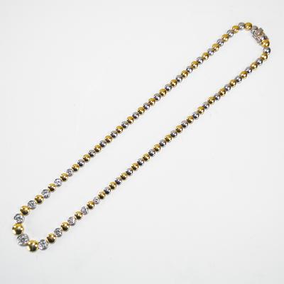 18K Two Tone Gold Diamond Necklace 2 45ct