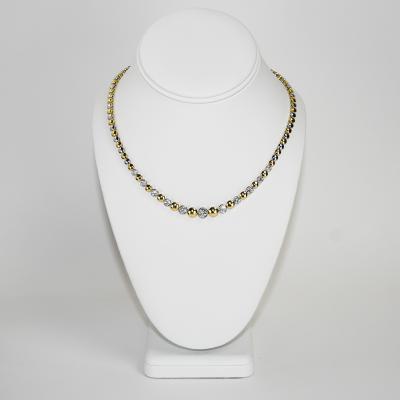 18K Two Tone Gold Diamond Necklace 2 45ct