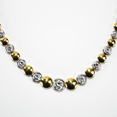 18K Two Tone Gold Diamond Necklace 2 45ct