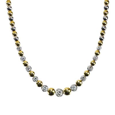 18K Two Tone Gold Diamond Necklace 2 45ct