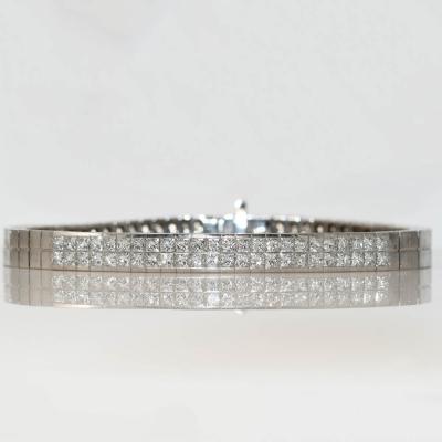 18K White Gold Diamond Bracelet 3 05TDW 45 8gr