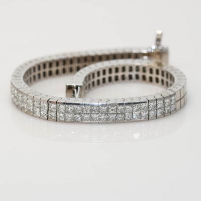 18K White Gold Diamond Bracelet 3 05TDW 45 8gr