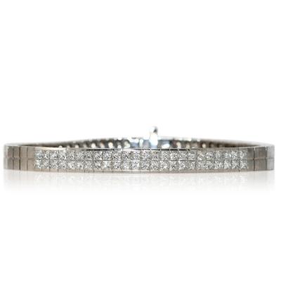 18K White Gold Diamond Bracelet 3 05TDW 45 8gr