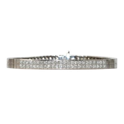 18K White Gold Diamond Bracelet 3 05TDW 45 8gr