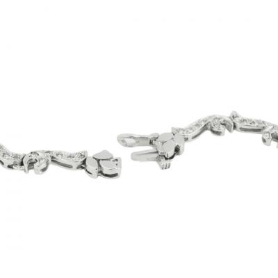 18K White Gold Diamond Cultured Pearl Necklace