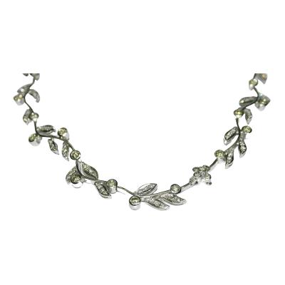 18K White Gold Diamond Necklace 6 50ct 44 50 grams