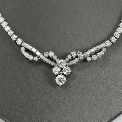 18K White Gold Diamond Necklace 8 81tdw 22g