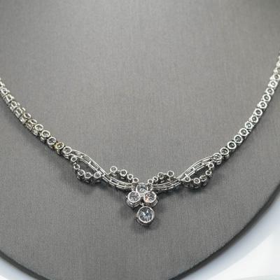 18K White Gold Diamond Necklace 8 81tdw 22g