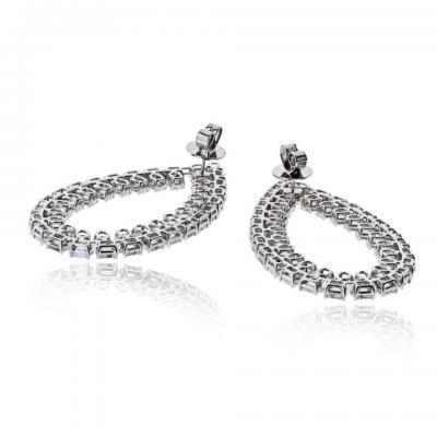 18K White Gold Pear Drop Diamond 19 60cttw Earrings