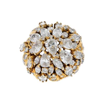 18K YELLOW GOLD 10 CARAT DIAMOND CLUSTER RING