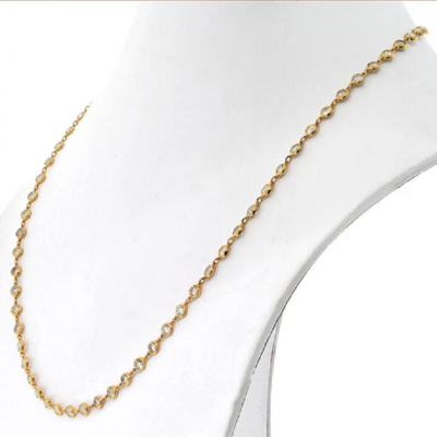 18K YELLOW GOLD 11 68CTTW DIAMOND BY THE YARD NECKLACE