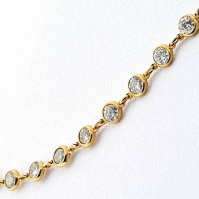 18K YELLOW GOLD 11 68CTTW DIAMOND BY THE YARD NECKLACE