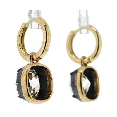 18K YELLOW GOLD 14 60CTTW OLD MINE CUT DIAMOND DROP EARRINGS