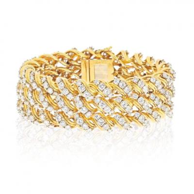 18K YELLOW GOLD 21 50CTTW ROUND DIAMOND BRACELET