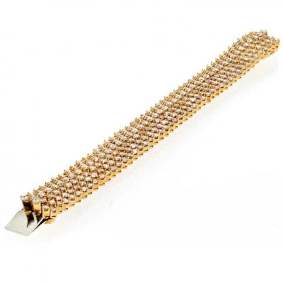 18K YELLOW GOLD 21 CARAT DIAMOND CARPET BRACELET