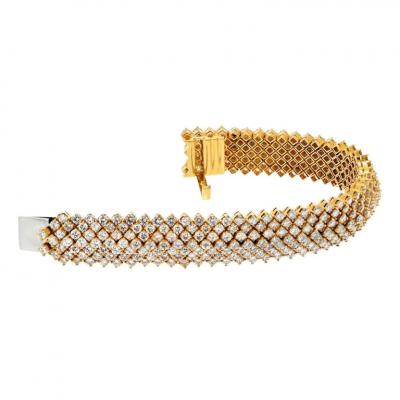 18K YELLOW GOLD 21 CARAT DIAMOND CARPET BRACELET