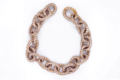 18K YELLOW GOLD 34 50CTTW DIAMOND LINK BRACELET