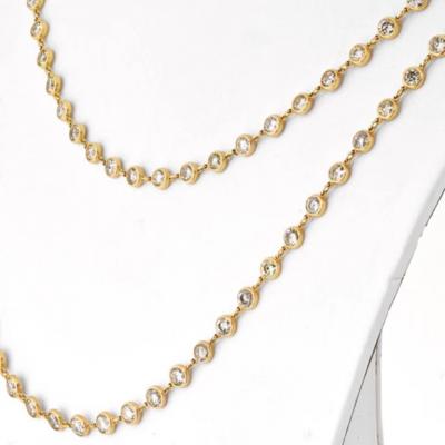 18K YELLOW GOLD 34 CARAT DIAMOND BY THE YARD NECKLACE