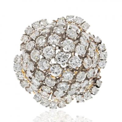 18K YELLOW GOLD 8 00CTTW DIAMOND DOME COCKTAIL FASHION RING