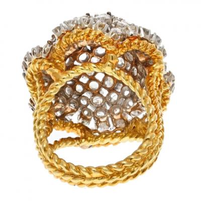 18K YELLOW GOLD 8 00CTTW DIAMOND DOME COCKTAIL FASHION RING
