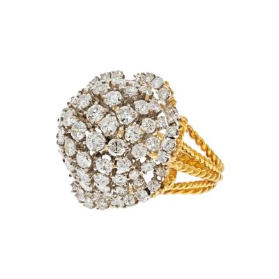 18K YELLOW GOLD 8 00CTTW DIAMOND DOME COCKTAIL FASHION RING