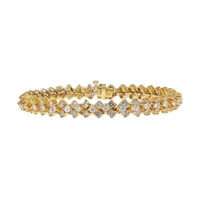 18K YELLOW GOLD 8 CARAT MULTI ROW DIAMOND BRACELET