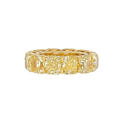18K YELLOW GOLD RADIANT CUT FANCY YELLOW DIAMOND ETERNITY BAND