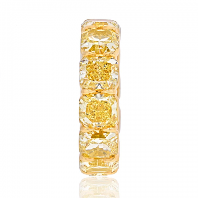 18K YELLOW GOLD RADIANT CUT FANCY YELLOW DIAMOND ETERNITY BAND