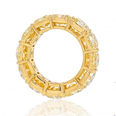 18K YELLOW GOLD RADIANT CUT FANCY YELLOW DIAMOND ETERNITY BAND