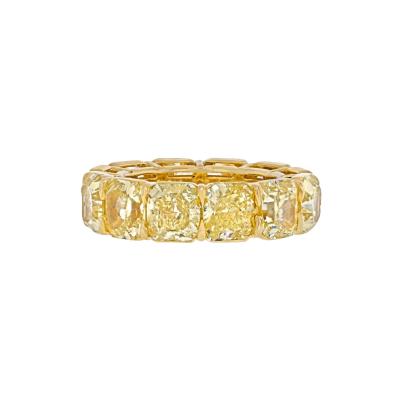 18K YELLOW GOLD RADIANT CUT FANCY YELLOW DIAMOND ETERNITY BAND