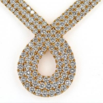 18K YELLOW GOLD SCROLLING AT THE FRONT 48 00CTTW DIAMOND NECKLACE