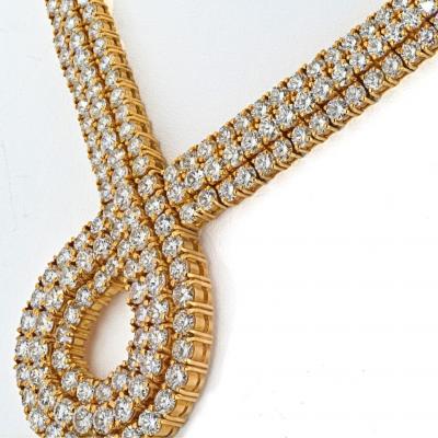 18K YELLOW GOLD SCROLLING AT THE FRONT 48 00CTTW DIAMOND NECKLACE