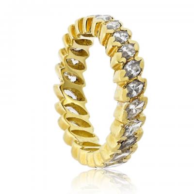 18K Yellow Gold 1 25cttw Marquise Diamond Eternity Ring