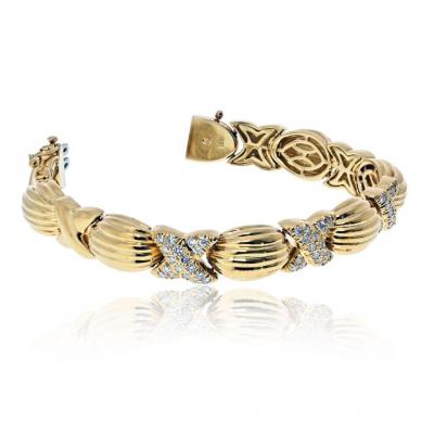 18K Yellow Gold 1 60cttw Estate Bracelet