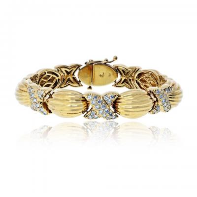 18K Yellow Gold 1 60cttw Estate Bracelet