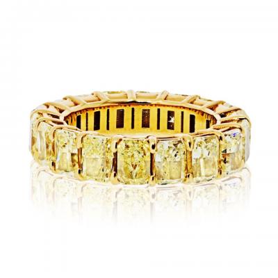 18K Yellow Gold 10 00cttw Fancy Yellow Radiant Cut Wedding Band