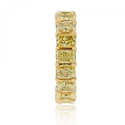 18K Yellow Gold 10 00cttw Fancy Yellow Radiant Cut Wedding Band