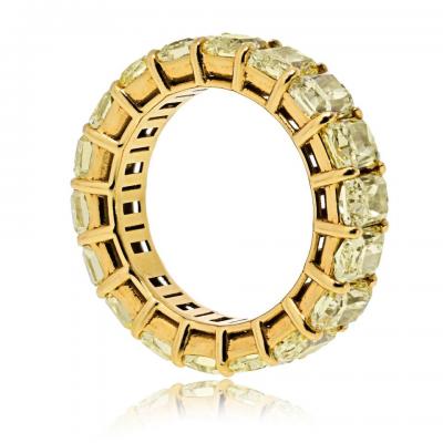 18K Yellow Gold 10 00cttw Fancy Yellow Radiant Cut Wedding Band