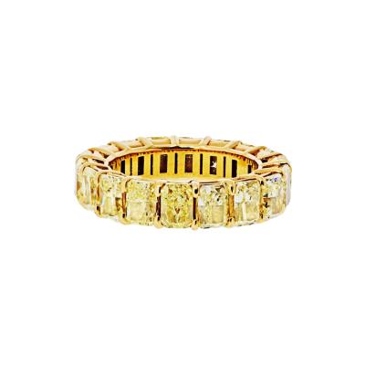 18K Yellow Gold 10 00cttw Fancy Yellow Radiant Cut Wedding Band