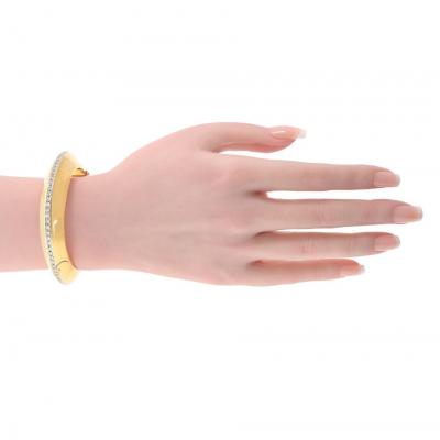 18K Yellow Gold 2 34cttw Diamond Donut Like Bangle Bracelet