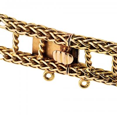 18K Yellow Gold 2 75cttw Mid Century Diamond Floral Chocker Necklace