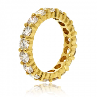 18K Yellow Gold 3 30cttw Round Diamond Eternity Ring