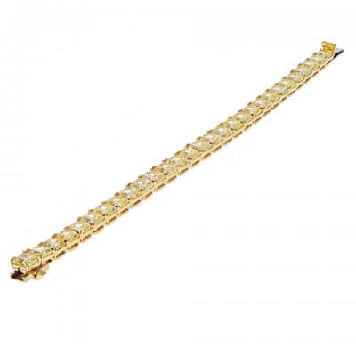 18K Yellow Gold 32 17cttw Radiant Cut Fancy Yellow GIA Certified Tennis Bracelet