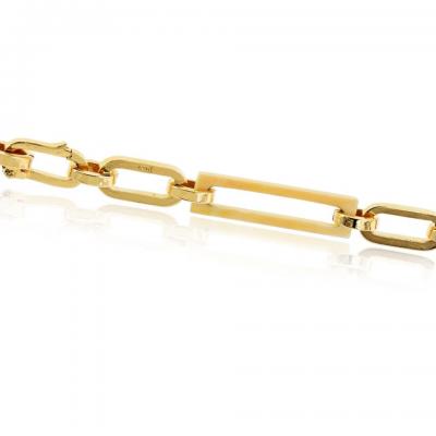 18K Yellow Gold 36 Inches Paper Clip Vintage Chain Necklace