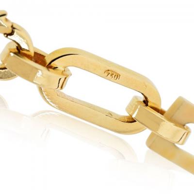 18K Yellow Gold 36 Inches Paper Clip Vintage Chain Necklace