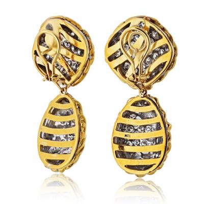 18K Yellow Gold Day To Night Dangling And Huggie 10 00cttw Diamond Earrings