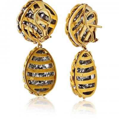 18K Yellow Gold Day To Night Dangling And Huggie 10 00cttw Diamond Earrings