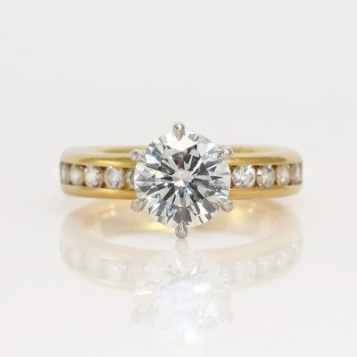 18K Yellow Gold Diamond Ring 1 78ct 7gr
